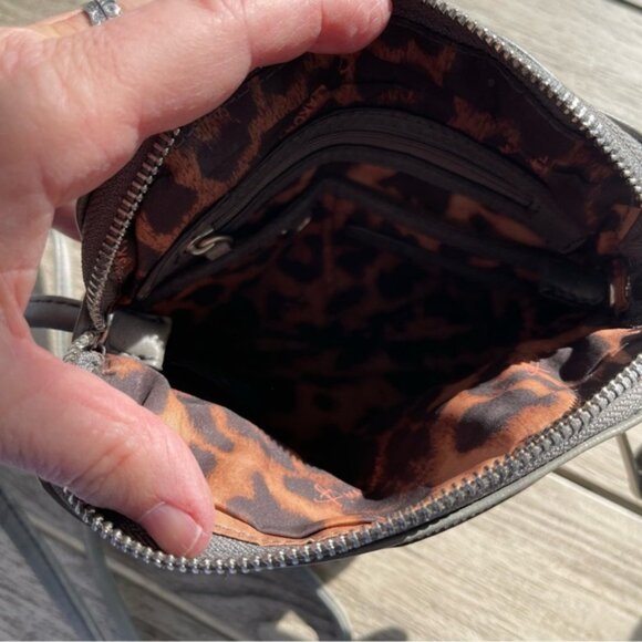 B Makowsky Gray Leather Crossbody Bag - Picture 7 of 10